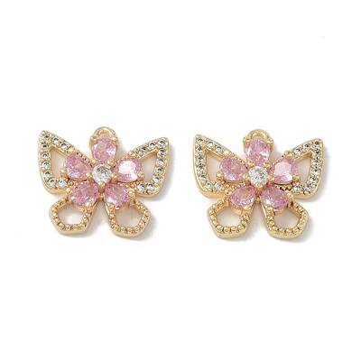 Brass Micro Pave Clear Cubic Zirconia Pendants