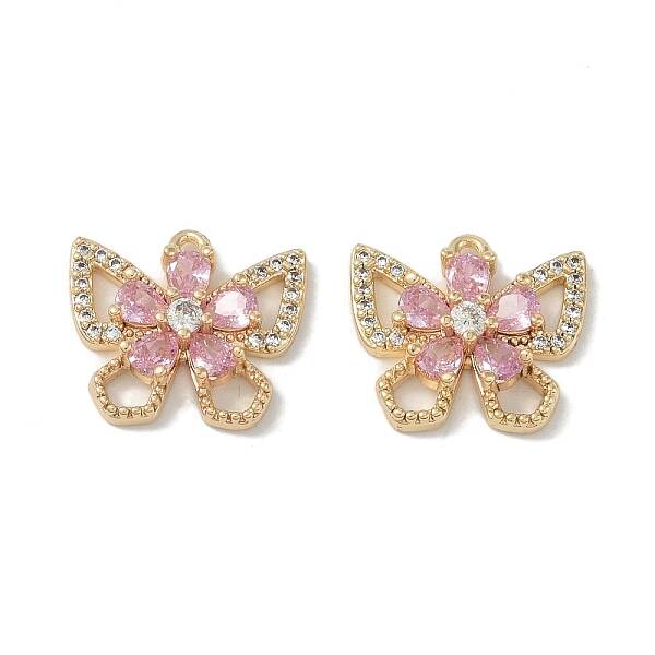Brass Micro Pave Clear Cubic Zirconia Pendants