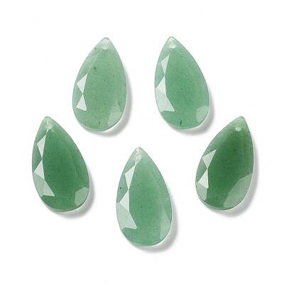 Natural Green Aventurine Faceted Pendants