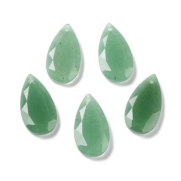 Natural Green Aventurine Faceted Pendants