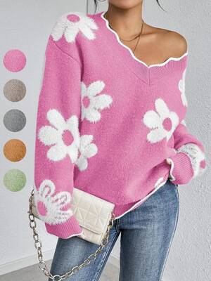 Women's Solid Color Off Shoulder Minimalist Sweater for Spring & Fall, Mean Girls Casual Chic Flattering Fit Long Sleeve Jump...