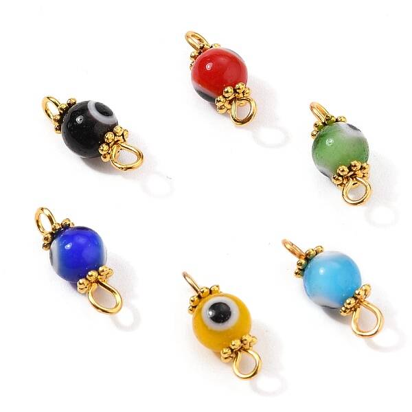 Golden Plated Handmade Lampwork link Connectors