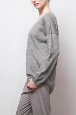 kory sheer pullover - grey | Size: small