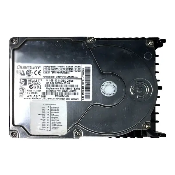 D8608-69003 HP 9.1GB Wide Ultra2 SCSI 10000 3.5-inch Hard Drive