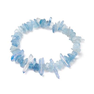 Natural Aquamarine Chips Beaded Stretch Bracelets