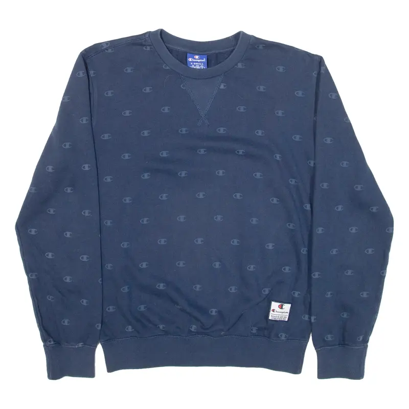 CHAMPION Mens Sweatshirt Blue XS