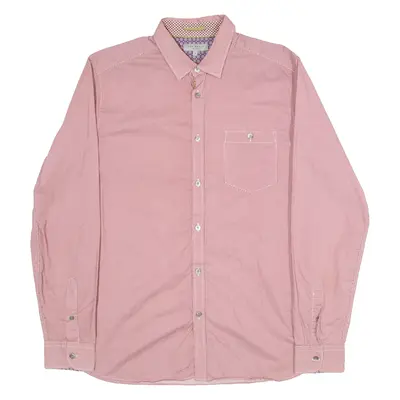 TED BAKER Mens Plain Shirt Red Long Sleeve M
