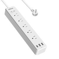 Surge Protector Power Strip - Extension Cord with 5 AC Outlets 3 USB (1 USB-C Ports), 6ft Flat Plug with Overload Surge Prote...