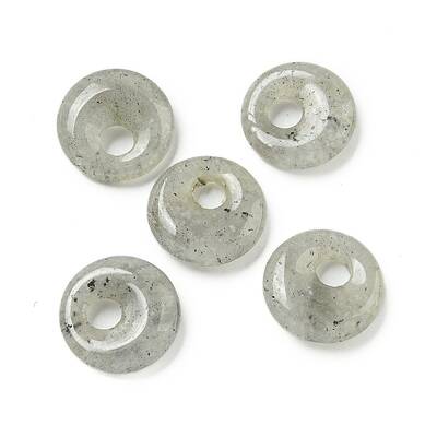 Natural Labradorite Donut/Pi Disc Charms