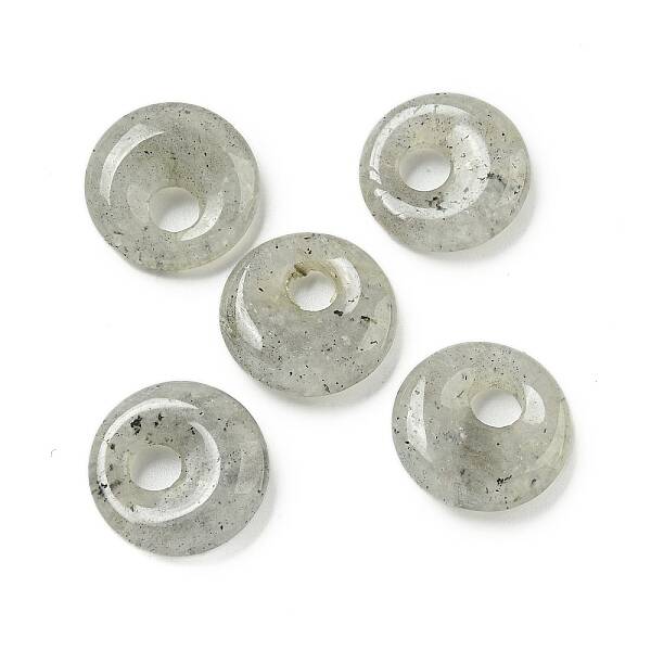 Natural Labradorite Donut/Pi Disc Charms