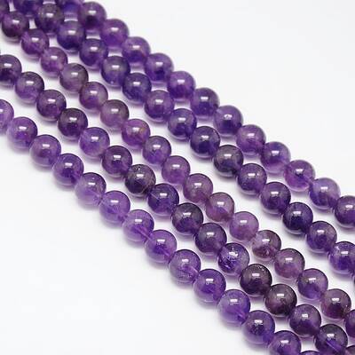 Natural Amethyst Round Beads Strands