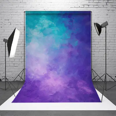 Gradient Purple And Blue Sky Hazy Clouds Backdrop - Aperturee