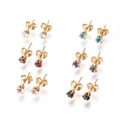 304 Stainless Steel Stud Earrings