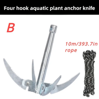 Stainless Steel Folding Anchor Grabber with 393.7 Inches Long Rope, White, Durable Survival Tool, Suitable for Canoes, Kayaks...