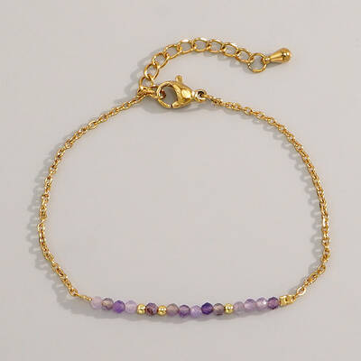 Natural Amethyst Beads Link Bracelets