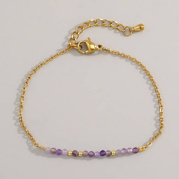 Natural Amethyst Beads Link Bracelets