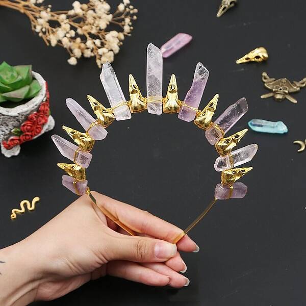 Natural Amethyst Hair Bands