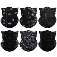 Haute Hooks Black 6-pack men and women seamless neck mask scarf Rave face mask scarf face mask balaclava headband headwear