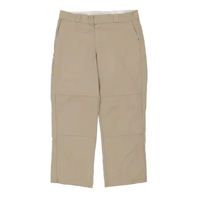 Dickies Double Knee Trousers - 36W 28L Beige Polyester Blend