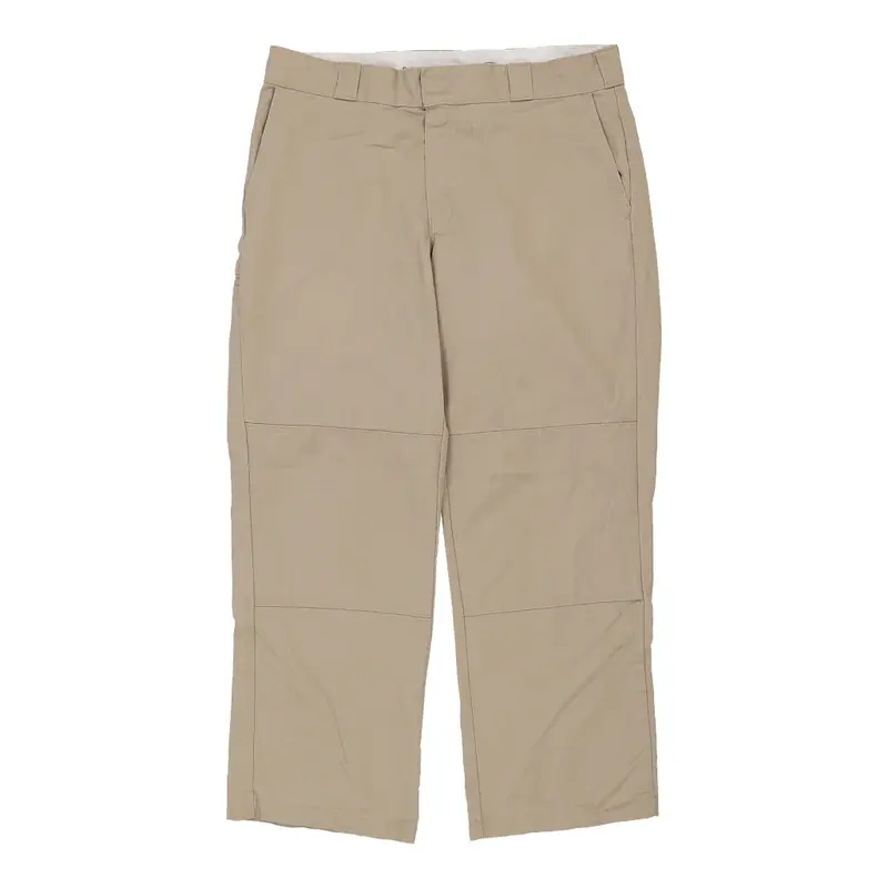 Dickies Double Knee Trousers - 36W 28L Beige Polyester Blend