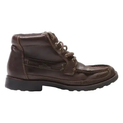 CLARKS Lace-Up Boots Brown Leather Mens UK 7.5