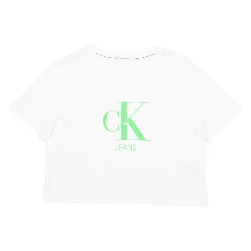 CALVIN KLEIN JEANS Cropped Womens T-Shirt White L
