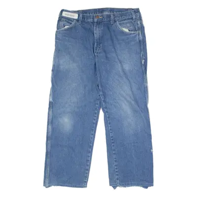 DICKIES Carpenter Mens Jeans Blue Regular Straight Stone Wash W34 L25
