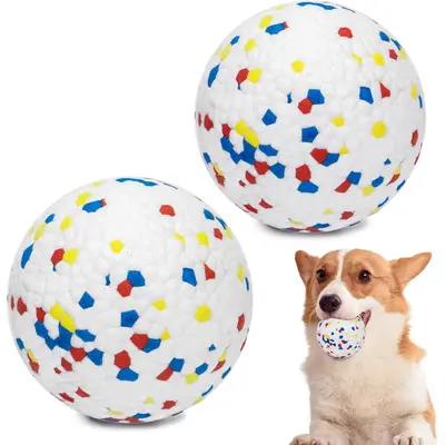 Indestructible Dog Ball - Durable Chew Toy for Aggressive Chewers, Floating Mini Interactive Dog Fetch Balls for Small, Mediu...