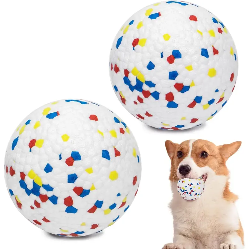 Indestructible Dog Ball - Durable Chew Toy for Aggressive Chewers, Floating Mini Interactive Dog Fetch Balls for Small, Mediu...