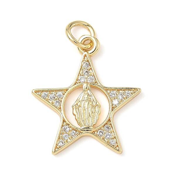 Brass Micro Pave Cubic Zirconia Pendants