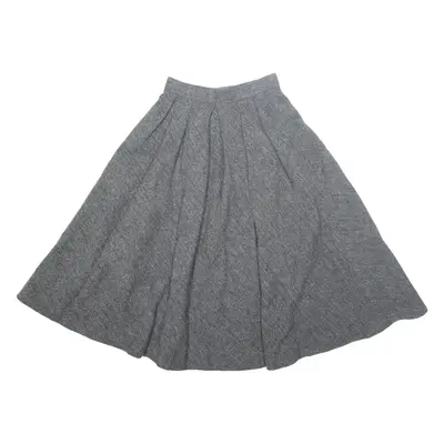 MON AMOUR Womens A-Line Skirt Grey Midi Wool XS