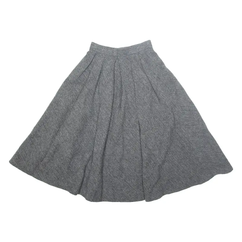 MON AMOUR Womens A-Line Skirt Grey Midi Wool XS