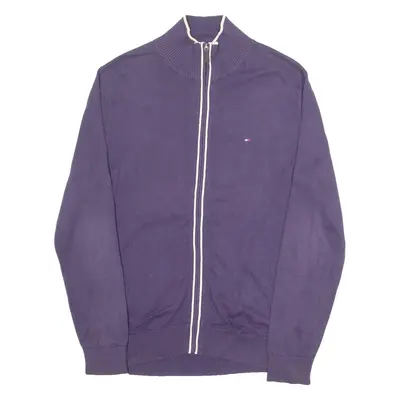TOMMY HILFIGER GOLF Mens Jumper Purple High Neck Tight Knit M