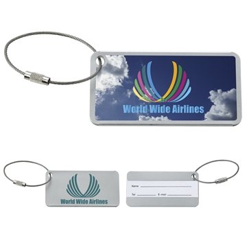 150 Customized Compact Luggage Tag - Metallic & Braided Band