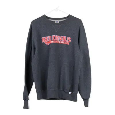 Age 16 Red Devils Russell Athletic Sweatshirt - Medium Grey Cotton Blend