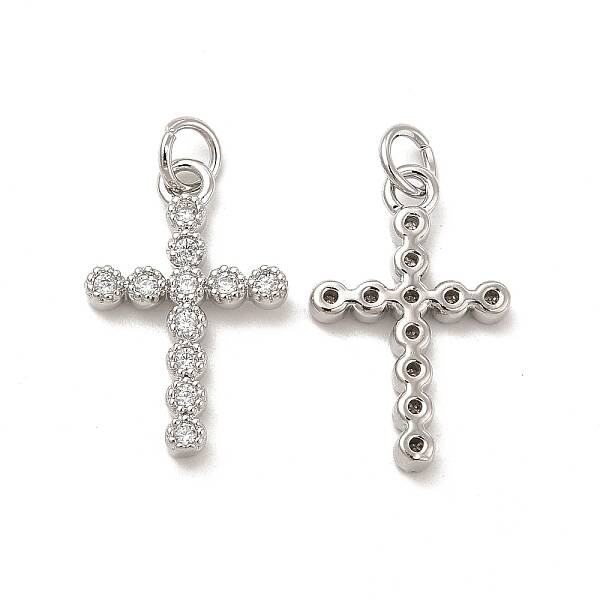 Brass Micro Pave Cubic Zirconia Pendants