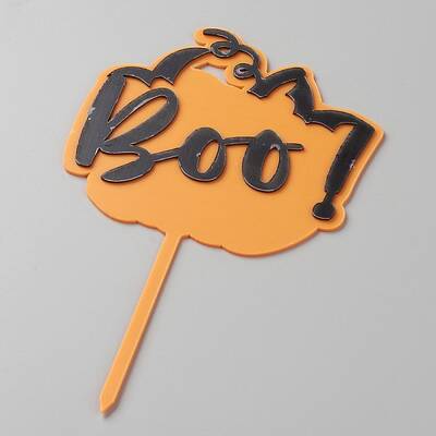 Acrylic Halloween Theme Word Cake Insert Card Decoration