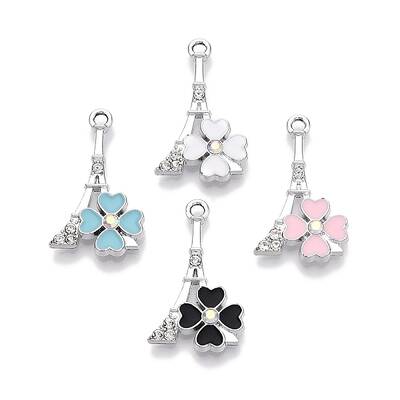 Rack Plating Alloy Rhinestone Pendants