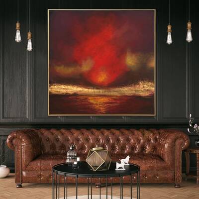 Oversized Abstract Paintings On Canvas Red Painting Gold Leaf Painting Abstract Oil Painting Original Abstract Wall Art | FIR...