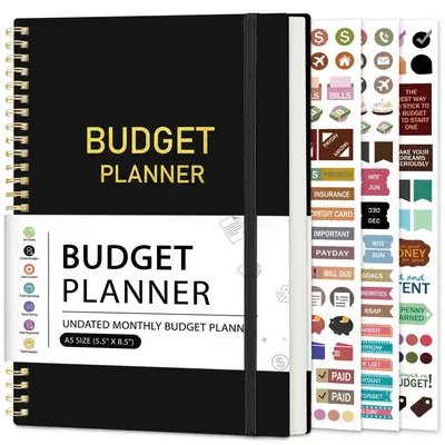Budget Planner, A5 Budget Planner with Expense Tracker Notebook, Undated Bill Organizer & Finance Planner to Take Control of ...