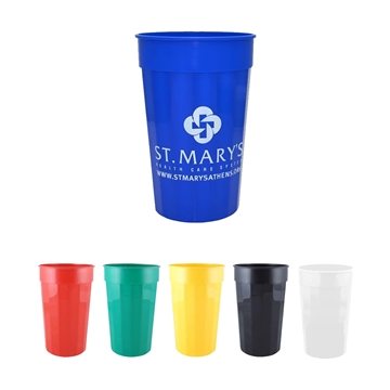 100 Custom 22 oz Fluted Plastic Stadium Cup - USA Made & BPA Free