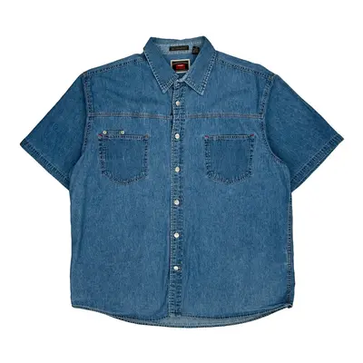 Wrangler Denim Shirt - XL Blue Cotton