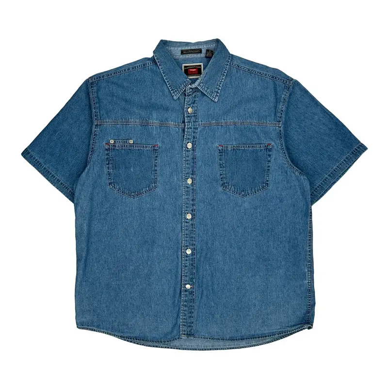 Wrangler Denim Shirt - XL Blue Cotton