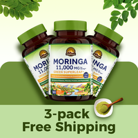 3pack Vitalitown Moringa Capsules 11,000 MG, Organic Moringa Supplement,  No Sticks, No Caffeine, Moringa Oleifera, Energy, A...