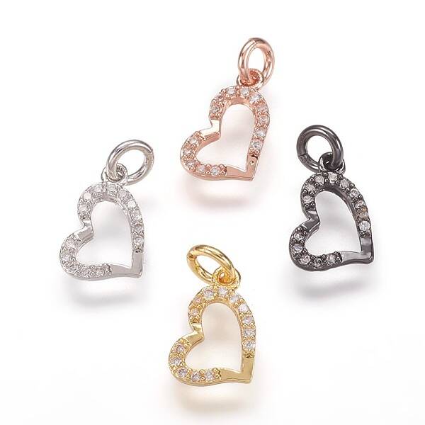 Brass Micro Pave Cubic Zirconia Pendants