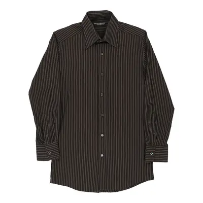 Dolce & Gabbana Striped Shirt - Medium Brown Cotton | Size: medium