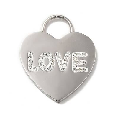 304 Stainless Steel Rhinestone Pendants