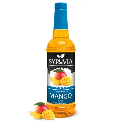 Syruvia Sugar-Free Mango Syrup, 25.4 fl oz – Premium 0-Calorie Coffee Flavoring, Kosher & Gluten-Free. Perfect for Drinks, ...