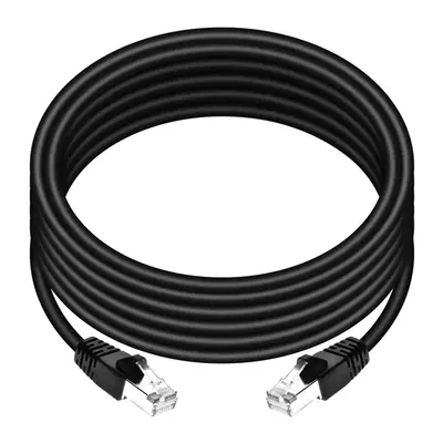 24376 Monoprice Cat6A Ethernet Patch Cable Snagless RJ45 550MHz STP Pure Bare Copper Wire 10G 26AWG 20ft Black