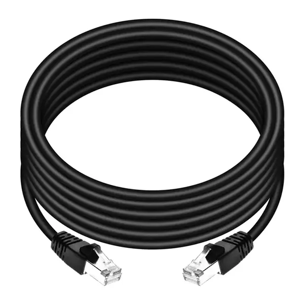 24376 Monoprice Cat6A Ethernet Patch Cable Snagless RJ45 550MHz STP Pure Bare Copper Wire 10G 26AWG 20ft Black
